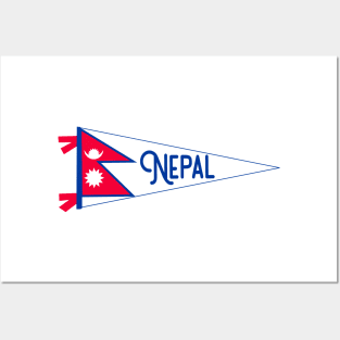 Nepal Flag Pennant Posters and Art